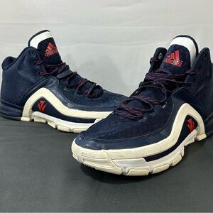 Adidas Navy and Red High-Top Sneakers